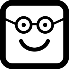 Nerd Happy Smiling Face In Rounded Square Face Tracing Svg Vector, Free Vectors File